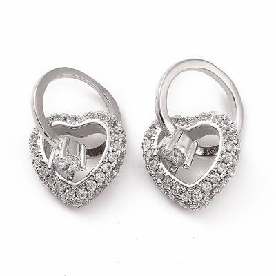 Brass Micro Pave Clear Cubic Zirconia Pendants