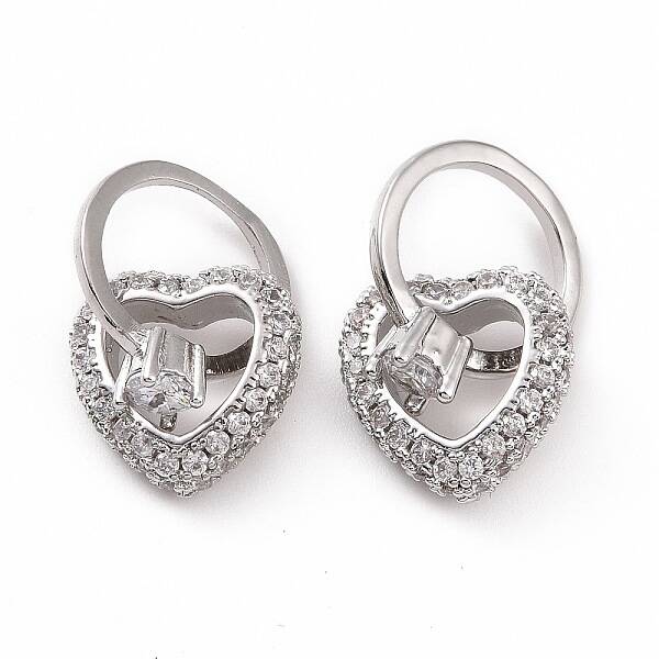Brass Micro Pave Clear Cubic Zirconia Pendants