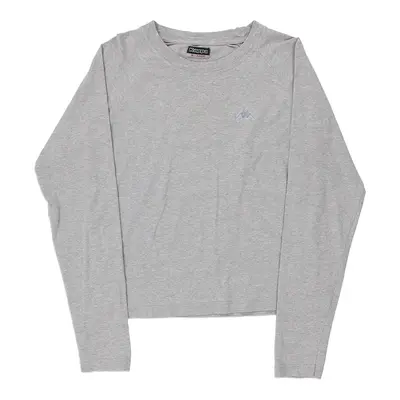 Age 13-14 Kappa Long Sleeve T-Shirt - Medium Grey Cotton