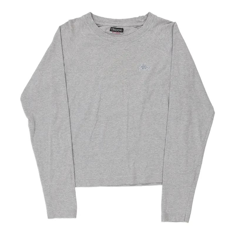 Age 13-14 Kappa Long Sleeve T-Shirt - Medium Grey Cotton
