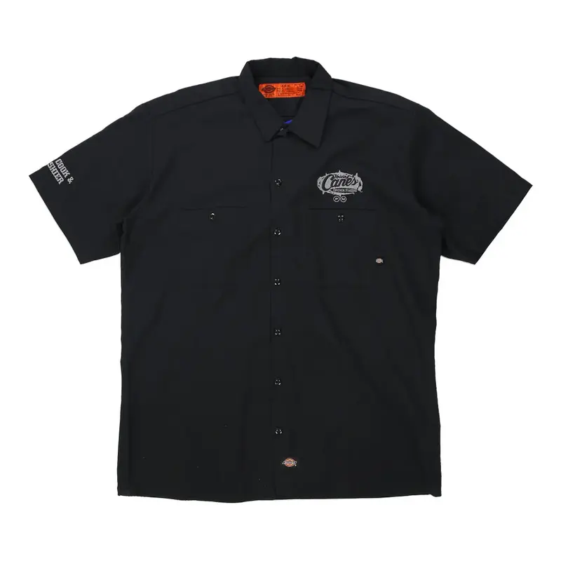 Canes Dickies Short Sleeve Shirt - Large Black Cotton Blend