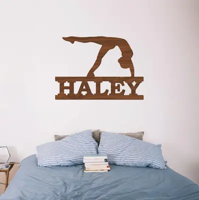 Gymnastic Wood Name Sign
