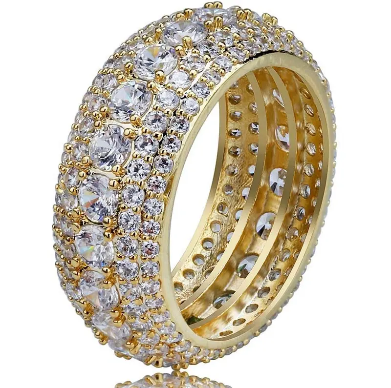10K Gold 7 CT.T.W. Lab Created Diamond Statement Bling Pinky Wedding Band for Men D Color VVS-VS Clarity 3EX