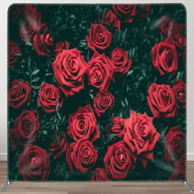 Aperturee Rose Buds With Green Valentines Day Backdrop Cover - Aperturee