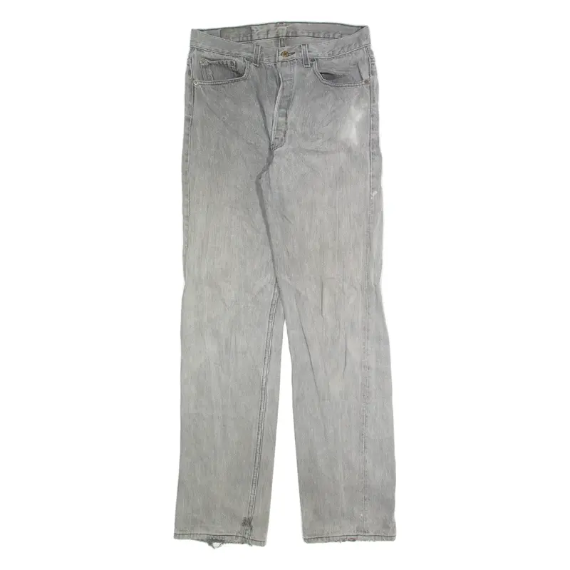 LEVI'S 501 Jeans Mens Grey Regular Straight W32 L32