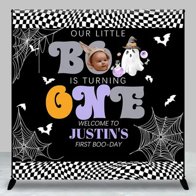 Aperturee Little Boo Halloween Custom Photo Birthday Backdrop - Aperturee