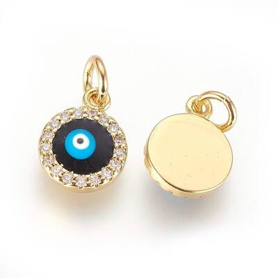 Brass Micro Pave Cubic Zirconia Charms