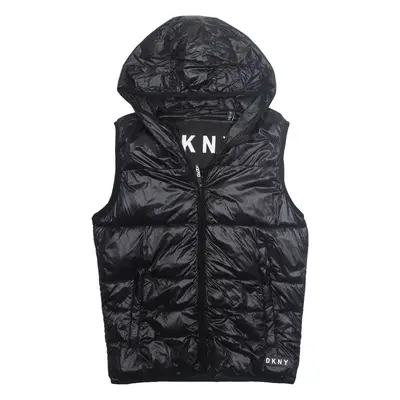 DKNY Mens Gilet Black Nylon Hooded S