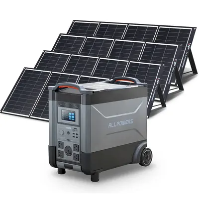 ALLPOWERS 4000W Solar Generator (R4000 + SP035 200W Solar Panel) R4000 +4PCS SP035 200W Solar Panel