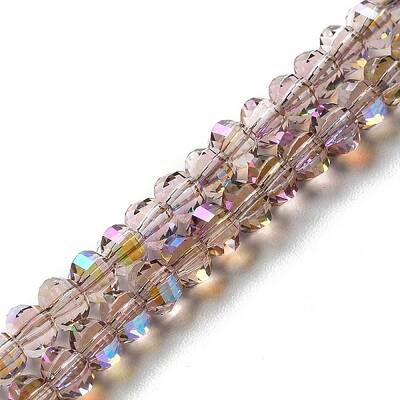 Transparent Electroplate Glass Beads Strands