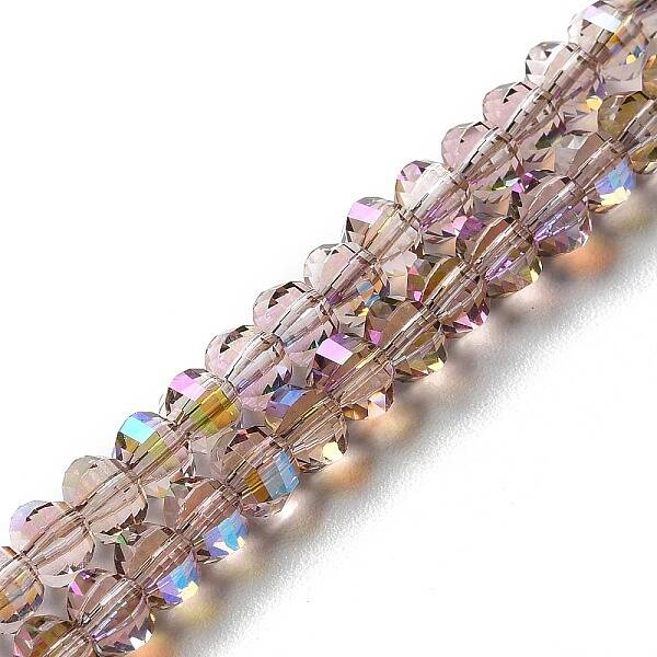 Transparent Electroplate Glass Beads Strands