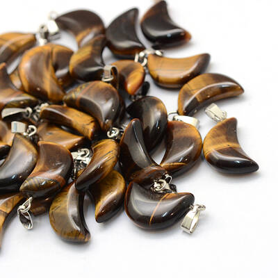 Moon Natural Tiger Eye Pendants