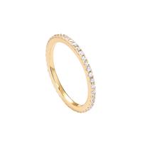 PAVOI 14K Gold Plated Solid 925 Sterling Silver CZ Simulated Diamond Stackable Ring Eternity Bands for Women