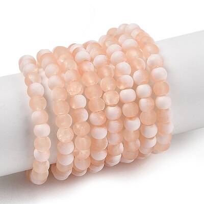 Frosted Crackle Glass Beads Strands
