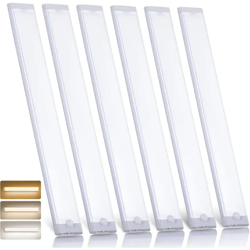 16 inch Under Cabinet Lighting, 120 LEDs Motion Sensor Light Bar Indoor, USB-C Rechargeable 3 Color Temps Dimmable Wireless K...