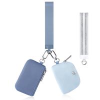 BABYSUN Zip Around Keychain Wristlet Wallets for Women Dual Pouch Coin Purse With 2 Detachable Keychains Portable
