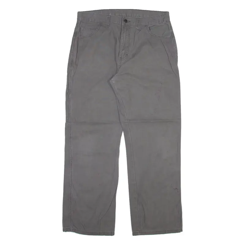 DICKIES Carpenter Workwear Mens Trousers Grey Relaxed Straight W32 L30