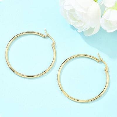 Ion Plating(IP) 304 Stainless Steel Hoop Earrings