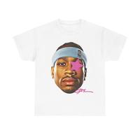 Allen Iverson Inspired Vintage Graphic T-shirt 90s Styled   Retro Top with Hip-Hop Vibes and Comfortable Fit Crewneck Shortsl...