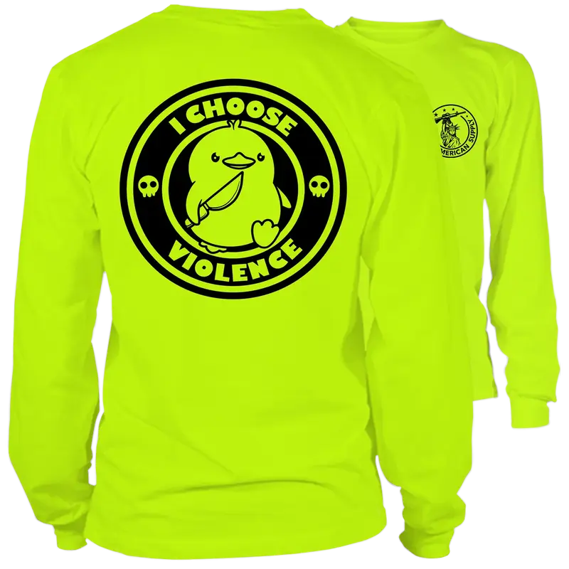 Violence - Long Sleeve Hi-Vis T-Shirt