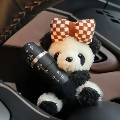 Cute Panda Design Car Dashboard Decoration, Plush Car Interior Ornament, Car Decoration Accessories for Women & Girls Gift