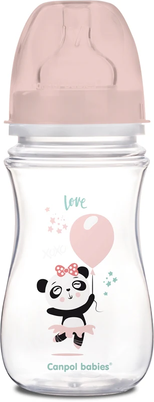 Canpol babies Exotic Animals pink baby bottle 240 ml
