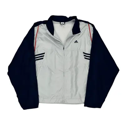 Adidas Track Jacket - Large White Polyester