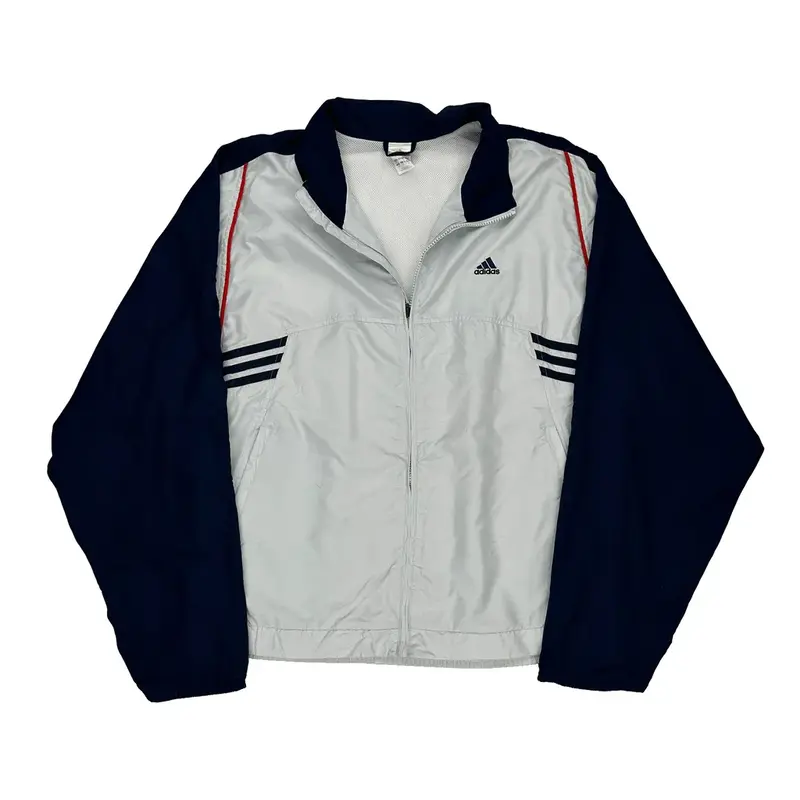 Adidas Track Jacket - Large White Polyester