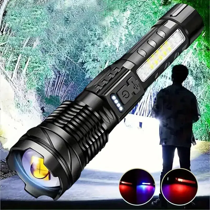 USB Rechargeable Flashlight, 1500 Lumens Strong Light Flashlight with 7 Light Modes, Portable Flashlight, Camping Light Tools...