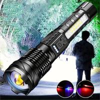 USB Rechargeable Flashlight, 1500 Lumens Strong Light Flashlight with 7 Light Modes, Camping Light Tools for Outdoor Hiking C...
