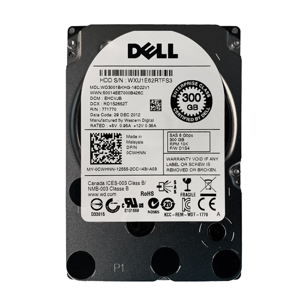 0CWHNN Dell 300GB 6Gb/s SAS 10000 2.5-inch 32MB Hard Drive