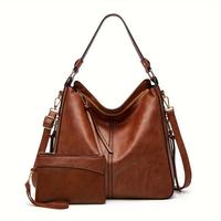 New Fashion Retro Large Capacity Handbag Casual Integrated Solid Color Women's Shoulder Bag