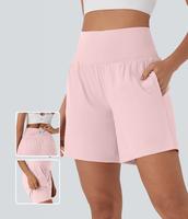 Halara Softlyzero Airy Super High Waisted 2-in-1 Cool Touch Yoga Shorts 7\
