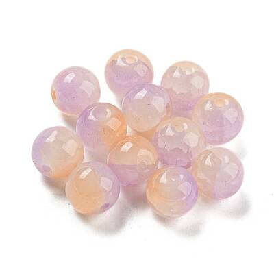 Transparent Spray Painting Crackle Glass Beads