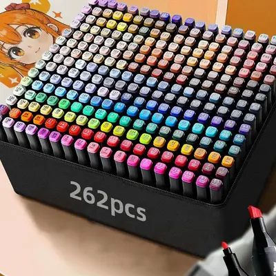 262/168/120/36/24 Color Pens, Dual Tip Art Markers with Kickstand Case, Alcohol Markers for Coloring, Painting, Sketching and...