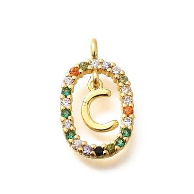 Brass Micro Pave Cubic Zirconia Pendants