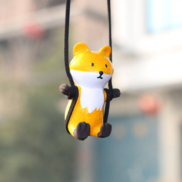 Cartoon Gesso Swinging Fox Pendant Decorations