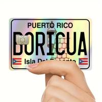 Puerto Rico License Plate Sticker, 1 Count Peel-Off Sticker, DIY Decorative Sticker for Bank Card, Office Stationery & Suppli...
