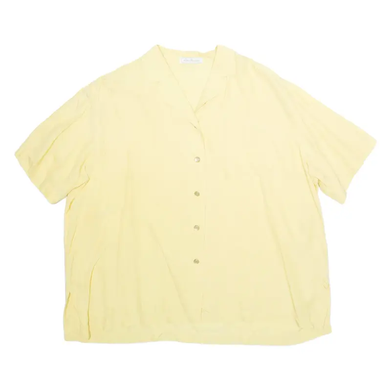 GIRA PUCCINO Womens Shirt Yellow Collared Silk XL