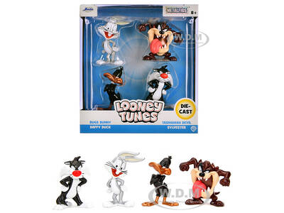 Set of 4 Diecast Figures Looney Tunes Metalfigs Series Diecast Models by Jada