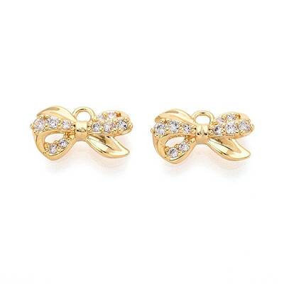 Brass Micro Pave Cubic Zirconia Charms