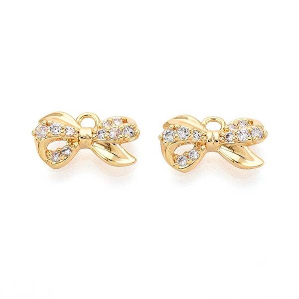 Brass Micro Pave Cubic Zirconia Charms