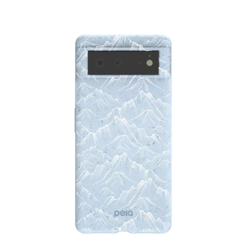 Powder Blue Snowy Mountains Google Pixel 6 Case