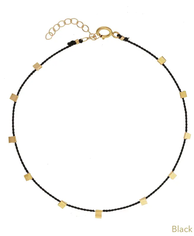 Hilo Bracelet | Metal Color: Gold | Color: Black | Length: Adjustable 7 - 8 inches