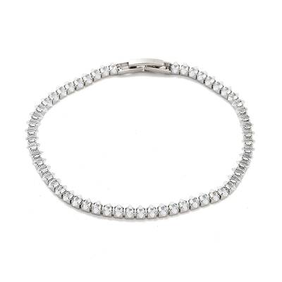 Brass Pave Clear Cubic Zirconia Horse Eye Link Bracelets