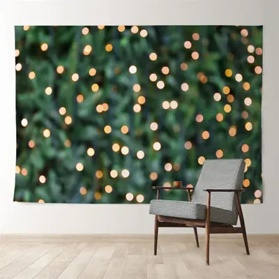 Aperturee Light Spots In Green Grass Winter Xmas Backdrop