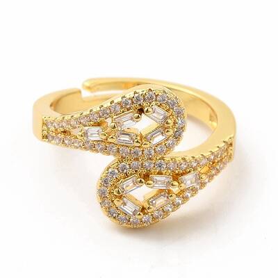 Cubic Zirconia Teardrop Adjustable Ring