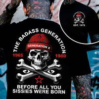 Generation X Custom Year Badass Generation T-shirt, Gen X FAFOT Shirt - 100% Cotton Top Unisex Comfort Womenswear Menswear, C...