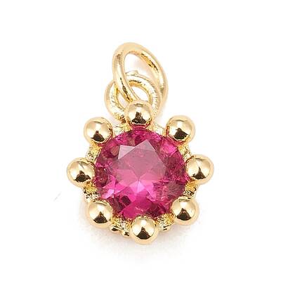 Brass Inlaid Clear Cubic Zirconia Charms