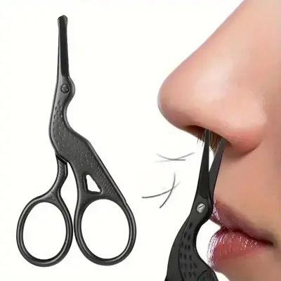 Stainless Steel Round Head Nose Hair Scissors, 1 Count Eagle Shaped Personal Trimming Tool, Suitable for Eyebrow & Nose Hair ...